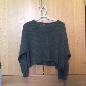 Gray crop top sweater